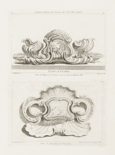 Elevation of a Porcelain Writing Set by Juste Aurèle Meissonnier